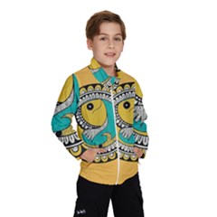 Madhubani Fish Indian Ethnic Pattern Wind Breaker (kids)