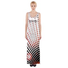 Radial Dotted Lights Maxi Thigh Split Dress