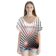 Radial Dotted Lights Flutter Sleeve Top