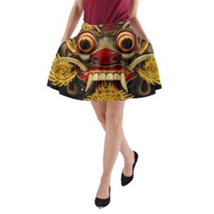 Bali Mask A-line Pocket Skirt