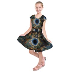 Crazy  Giant Galaxy Nebula Kids  Short Sleeve Dress