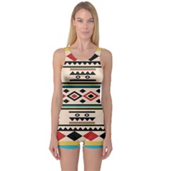 Tribal Pattern One Piece Boyleg Swimsuit