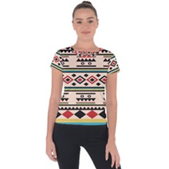 Tribal Pattern Short Sleeve Sports Top 