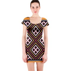 Toraja Pattern Pa re po  Sanguba ( Dancing Alone ) Short Sleeve Bodycon Dress