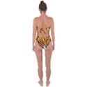 Tiger Skin Pattern Tie Back One Piece Swimsuit View2