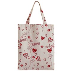 Pattern Hearts Kiss Love Lips Art Vector Zipper Classic Tote Bag by BangZart