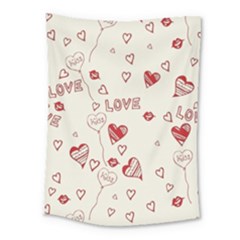 Pattern Hearts Kiss Love Lips Art Vector Medium Tapestry