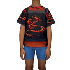 Dragon Kids  Short Sleeve Swimwear