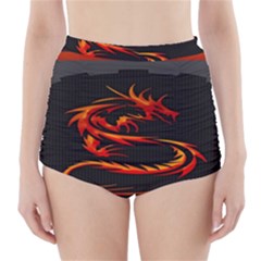 Dragon High-waisted Bikini Bottoms by BangZart