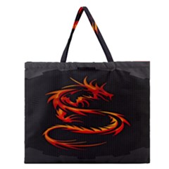 Dragon Zipper Large Tote Bag