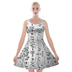 Science Formulas Velvet Skater Dress by BangZart