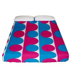 Pink And Bluedots Pattern Fitted Sheet (queen Size)