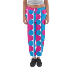 Pink And Bluedots Pattern Women s Jogger Sweatpants