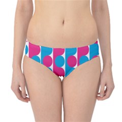 Pink And Bluedots Pattern Hipster Bikini Bottoms