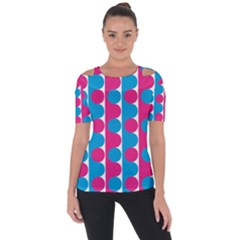 Pink And Bluedots Pattern Short Sleeve Top by BangZart
