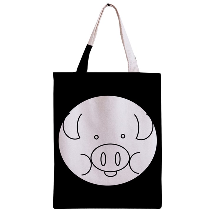 Pig Logo Zipper Classic Tote Bag