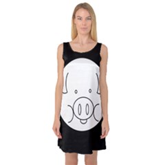 Pig Logo Sleeveless Satin Nightdress