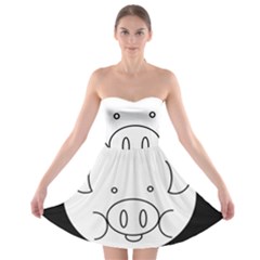 Pig Logo Strapless Bra Top Dress