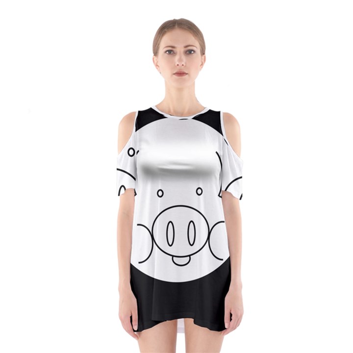 Pig Logo Shoulder Cutout One Piece