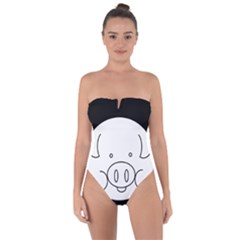 Pig Logo Tie Back One Piece Swimsuit