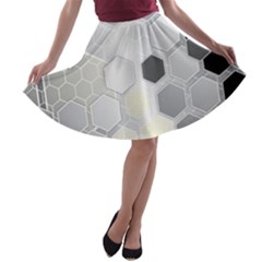 Honeycomb Pattern A-line Skater Skirt