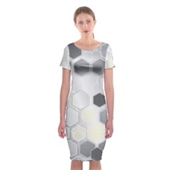 Honeycomb Pattern Classic Short Sleeve Midi Dress