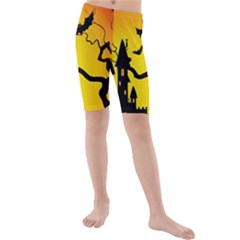 Halloween Night Terrors Kids  Mid Length Swim Shorts