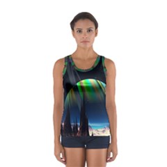 Planets In Space Stars Sport Tank Top 