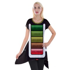 Black Energy Battery Life Short Sleeve Side Drop Tunic