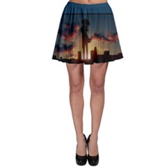 Art Sunset Anime Afternoon Skater Skirt by BangZart