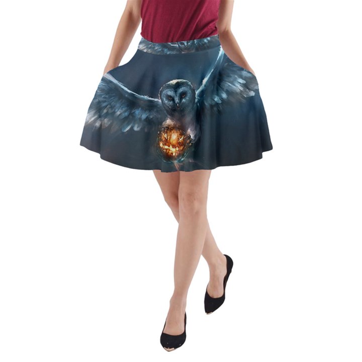 Owl And Fire Ball A-Line Pocket Skirt