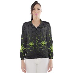 Green Android Honeycomb Gree Wind Breaker (women)