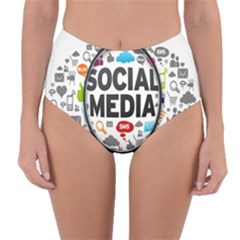 Social Media Computer Internet Typography Text Poster Reversible High-Waist Bikini Bottoms