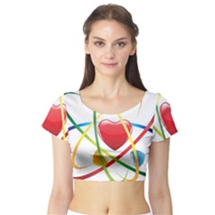 Love Short Sleeve Crop Top (tight Fit)