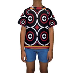 Toraja Pattern Ne limbongan Kids  Short Sleeve Swimwear