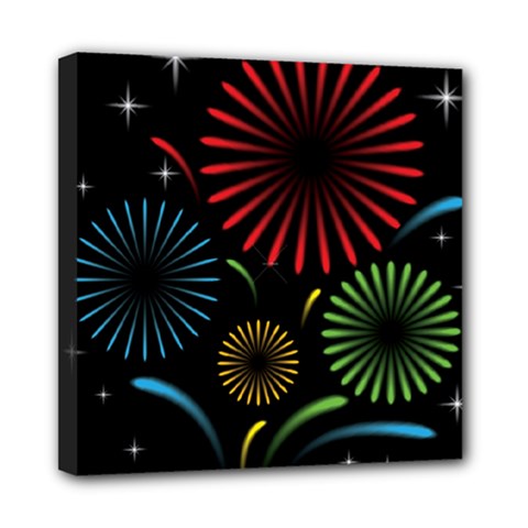 Fireworks With Star Vector Mini Canvas 8  X 8 