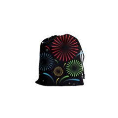 Fireworks With Star Vector Drawstring Pouches (xs) 