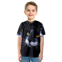 Face Black Cat Kids  Sport Mesh Tee