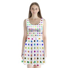 Circle Pattern Split Back Mini Dress 