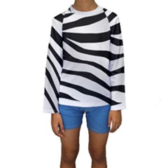 White Tiger Skin Kids  Long Sleeve Swimwear by BangZart