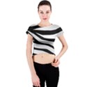 White Tiger Skin Crew Neck Crop Top View1