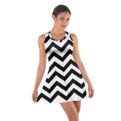 Black And White Chevron Cotton Racerback Dress