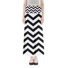 Black And White Chevron Full Length Maxi Skirt