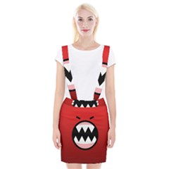 Funny Angry Braces Suspender Skirt by BangZart