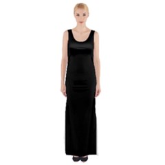 Black Maxi Thigh Split Dress by BangZart