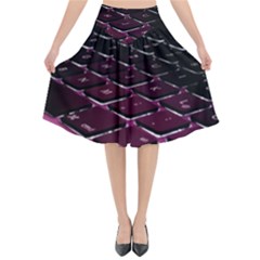 Computer Keyboard Flared Midi Skirt