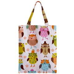 Cute Owls Pattern Zipper Classic Tote Bag