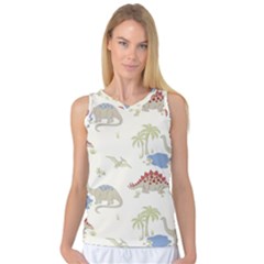 Dinosaur Art Pattern Women s Basketball Tank Top