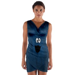 Funny Face Wrap Front Bodycon Dress