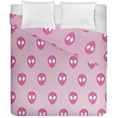 Alien Pattern Pink Duvet Cover Double Side (california King Size)